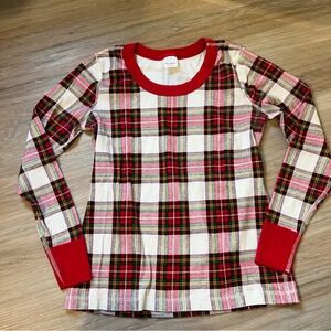 Hannah Andersson Women’s Holiday Plaid Organic Cotton Top Medium red